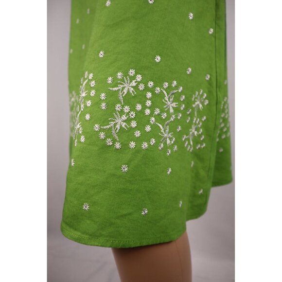 Sherry Taylor Green Embroidered A-Line Skirt with Floral‎ Design Size Small - Picture 3 of 9
